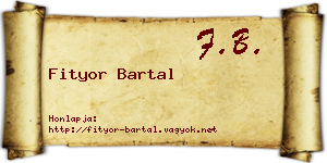 Fityor Bartal névjegykártya
